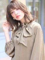 大人かわいい/ひし形/ココアブラウン/フリンジウェーブ