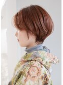 軽やかショートボブ×タンジェリンオレンジ