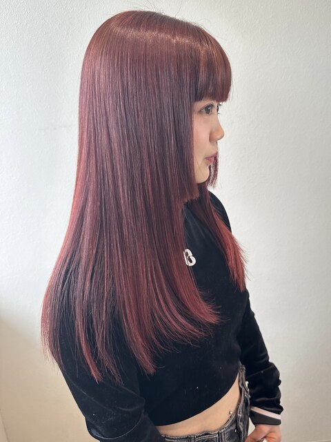 ブリーチなし/ダブルカラー/ピンク/髪質改善カラー