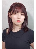 小顔顔周りレイヤー前髪ありシースルーバング