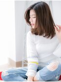 センター北/髪質改善/マロンベージュの顔周りレイヤーロブk