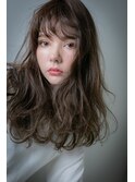 □アースカラー大人美人毛先パーマ韓国風ロング415川口20代30代