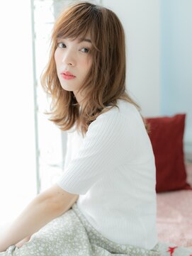 関内/髪質改善/斜めバング×ハイトーンカラー!バタフライカットn