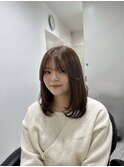 大人可愛い/顔回りレイヤー/ベージュカラー/20代/30代