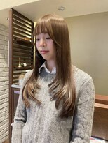 エルサフィロ ヨドヤバシ(el zafiro yodoyabashi) オリーブベージュカラー ロングレイヤー