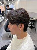 フェザーパーマ×センターパート黒髪/名古屋/栄