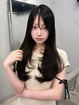 プリアバイポプルス 渋谷(pria by popls)&nbsp;ミディアムレイヤーハッシュカット顔周りレイヤーカット韓国ヘア