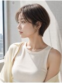 【NOA】丸みハンサムショートシースルーバングブラウンベージュ
