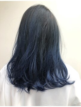グリーン 原宿(green) バレイヤージュ×ネイビーブルー