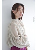 ストレートでまとまりを ロブヘアー