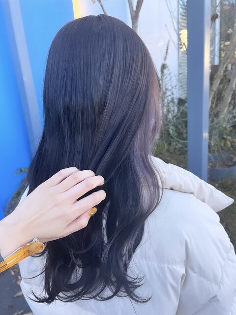 ミルクティーベージュダブルカラーインナーカラー韓国20代前髪