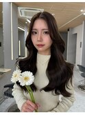 天神/福岡/韓国ヘア/前髪顔周りカット/レイヤー/センター分け