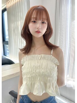 ボタン テンジン(VOTAN tenjin) 【votan_はまひ】ぱっつん前髪/髪質改善/オレンジカラー