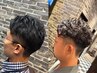 【カット+無造作ボリュームパーマ+シェービング+眉毛カット】<理容室>[メンズ