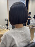切りっぱなしボブ 髪質改善 縮毛矯正 ショート カット