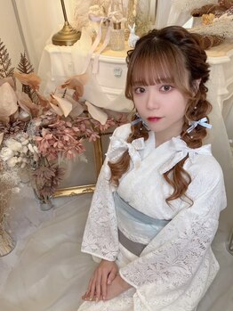 アリエス 新宿駅前東口店(Aries)の写真/着付け【袴￥7,200/訪問着,留袖￥7,700/振袖￥8,700】お荷物郵送可能[ヘアセット/メイク]