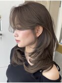 #93/韓国/韓国風/レイヤーカット/後れ毛/くびれヘア/前髪/原宿