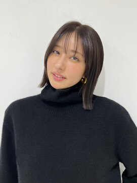 エアー 青山(AIR) 透明感グレージュ/ボブ/シースルーバング/10代.20代.30代