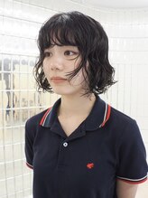 「垂谷歩未」シンプルに見えて、都会的なムード漂うラフボブ南森町/南森町駅/ボブ/ボブパーマ