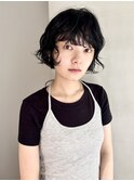 ココアベージュ/黒髪/クラゲヘアー/オリーブグレー/ボブ/表参道