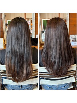 ピールアーク(peal ark) 小顔見せ◎ピンクブラウンロングレイヤーカット