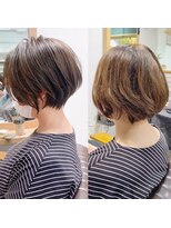 アヴァロン(AVALON)&nbsp;絶壁解消×カーキグレージュ×30代40代×ひし形ショート【永田】