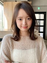 エトラ 渋谷店(etora)&nbsp;前髪 ネビージュ ボブルフ 黒髪 ワンレン 小顔 "