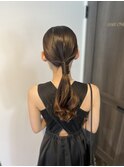 ゆる巻きローポニーテール