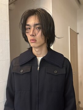 メゾンアクア 表参道(Maison ACQUA) =メンズボブ/ダークアッシュ/ニュアンスパーマ／メンズウルフ