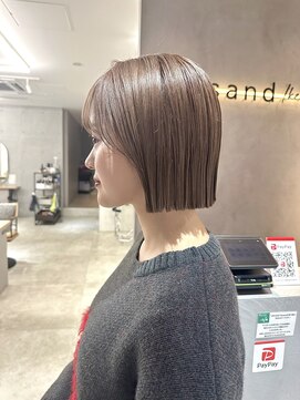 サンド 池袋(sand) ぷつっとミニボブ/柔らかブラウンカラー