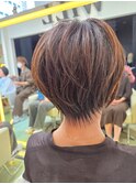 イメチェン丸みショートナチュラルウルフ30代40代50代田嶋M1