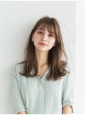 セミロング/イメチェン/外ハネボブ/美髪/ワイドバング/髪型
