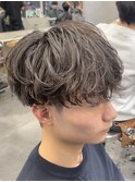 渋谷メンズマッシュウルフカット緩めシャドウパーマ波巻きパーマ