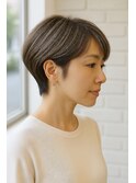 白髪ぼかし似合わせ大人ショート30代40代50代60代◎