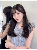 面長をカバーする韓国風ロングレイヤー
