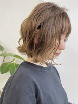 エリマ 横浜西口(elima)&nbsp;横浜西口白髪ぼかしタッセルボブミルクティーベージュ40代50代