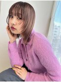 タイトボブ/前髪あり/艶カラー/大人モード