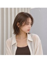 ハピネス 王寺店(Happiness)&nbsp;奈良 王寺/韓国ヘア/切りっぱなしボブ/ボブレイヤー/ベージュ
