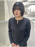 小顔効果◎アッシュボブ×くびれ外ハネ×顔周りレイヤー×透明感