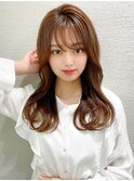 マロンベージュ/シースルーバング/こなれヘア/ラベンダーカラー