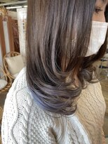 アミィヘアー アネックス(Ami Hair annex) ロング裾カラー×ブルーグレー
