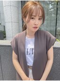 韓国風前髪　ミディアム　セミロング　アレンジ　大阪梅田茶屋町