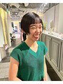 CAF FUKO/黒髪/おん眉/前上がりショートボブ/大阪/心斎橋