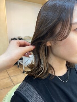 ジョリエス 目白店(Joliesse) 大人可愛いストレートくびれボブインナーカラー肩ライン外ハネ