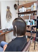 大人可愛い切りっぱなしストレートボブ髪質改善縮毛矯正
