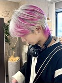 バレイヤージュハイライト//スパイキーショート/ブルーブラック