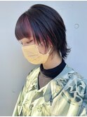 インナーカラー/ピンク/ダブルカラー/ウルフカット/オージュア