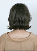 三軒茶屋_レディース_コテ巻き_パーマ_ミディアム_オリーブ_ボブ