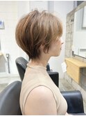 大人ショートヘアイルミナカラーグレーベージュ/30代/40代/50代