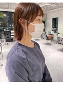 ぱっつんボブ チョコレートブラウン 髪質改善
